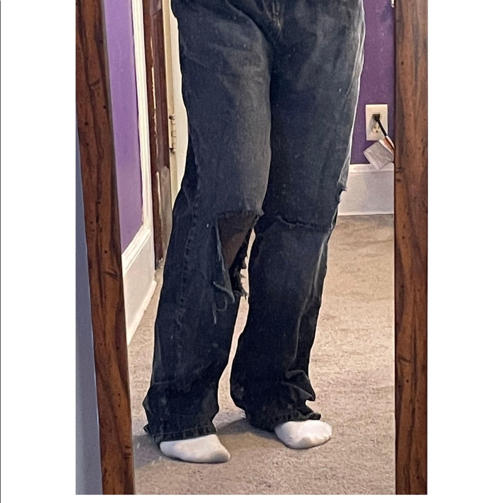 Go All Cut Out Slouch fit Jeans - Black size 5 or size M WMNS